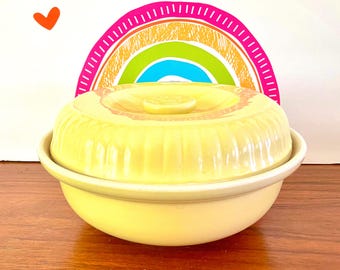 Hall China Yellow Casserole, Hall Forman Family Yellow Casserole Dish, Mid Century Yellow Covered Dish