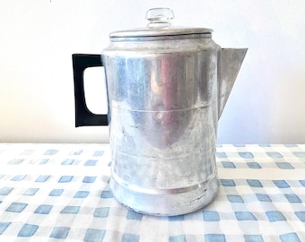 Vintage 14 Cup Aluminum Percolator, Mid Century Worthmore Camping Coffee Pot,  Aluminum Camping Coffee Pot, Stove Top Coffee Percolator