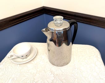 Vintage 1970s Farberware Stove Top Stainless Steel Percolator/Coffee Pot (No Stem or Basket)