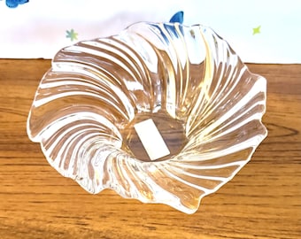 Vintage Mikasa Belle Epoque Centerpiece, 1980s Crystal Swirl Bowl New In Box