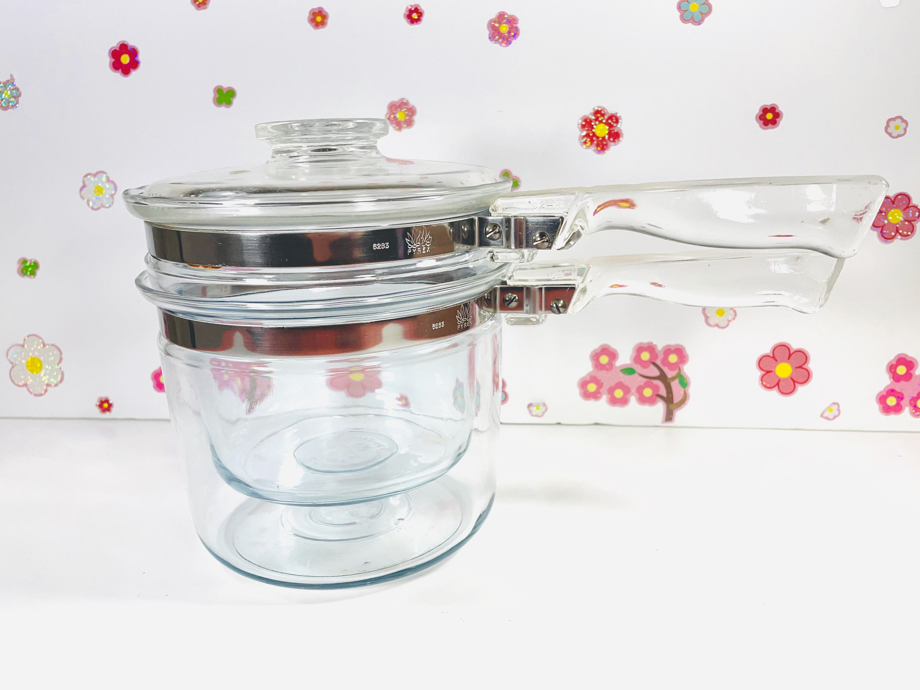 Pyrex Flameware Double Boiler Vintage Glass Double Boiler Etsy