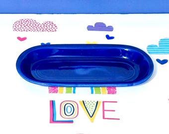 Older 1936 - 1951 Vintage Fiesta Cobalt Utility Tray