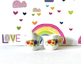 Corelle Summer Blush Cream and Sugar Set: Pansy Stoneware