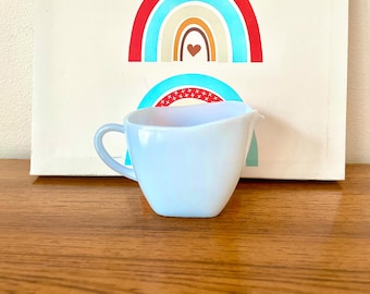 Fire King Charm Azur-Ite Creamer, Anchor Hocking Light Blue Azurite Creamer, 1940s Anchor Hocking Azur Ite Charm Creamer