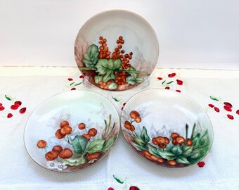 Antique Hand Painted Rosenthal Fruit Themed Plates-7"