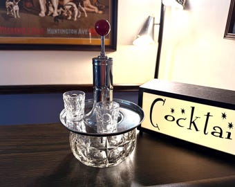 Mid Century Liquor Dispenser: Park Sherman Starburst Merry-Go-Round Decanter