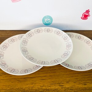 3 Franciscan Merry Go Round Bread and Butter Plates, Mid Century Modern Plates, Small Mid Century Atomic Plates, Franciscan Atomic Plates