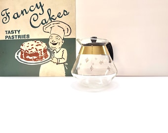 Mid Century Modern Coffee Carafe - Starburst Atomic Pattern, Heatproof Corning Glass, Vintage Kitchenware, 4-Cup Capacity