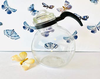 Rare Vintage Dunbar Glass Tea Kettle: Angled Ball Carafe