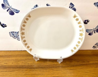 Corelle Butterfly Gold  12" Platter, Corning Butterfly Gold Large Platter, Large Corning Ware Butterfly Gold Serving Tray