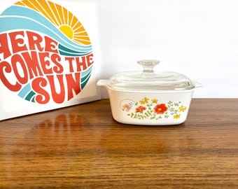 Corning Ware Wildflower 1.5 Liter/Quart A-1 1/2-B  Covered Casserole With Lid