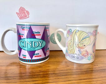 Choice Of "Cindy"  Coffee Mugs, 90s Personalized Cindy Coffee Mugs, Giftcraft Coffee Mug, Vintage Precious Moments Coffee Mug
