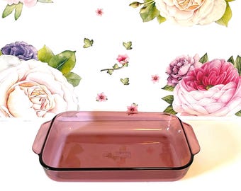 PYREX Cranberry Vision 11 x7 Baker, 2 Quart Pyrex Rectangle Casserole, Pyrex Originals Cranberry Rectangular Casserole, Pyrex Cranberry 232