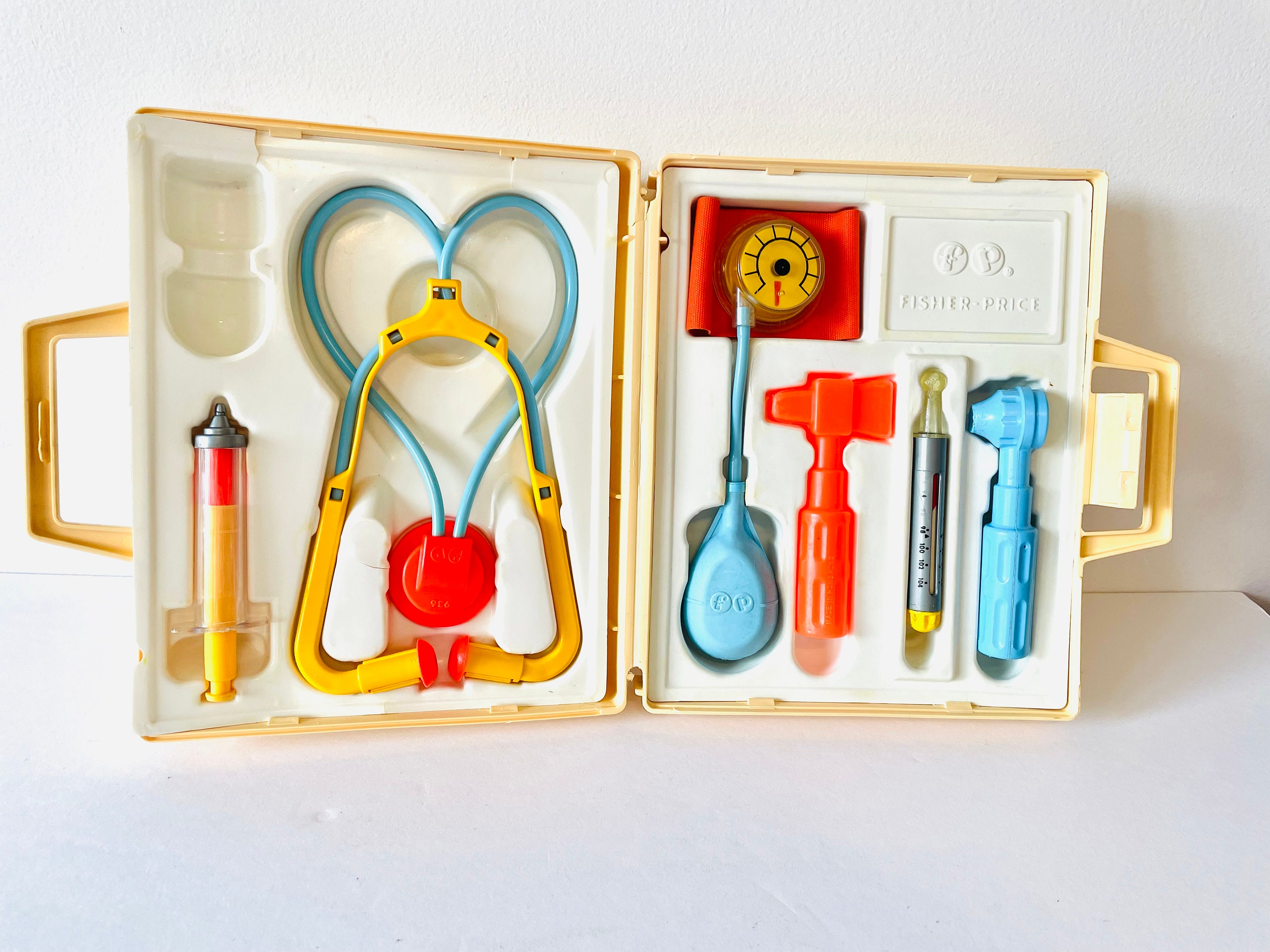 Nostalgic Fisher Price Toy Medical Kit for Kids Child s First Aid Kit Toy Doctor Bag Fisher Price Toy First Aid Kit Toy Doctor Kit