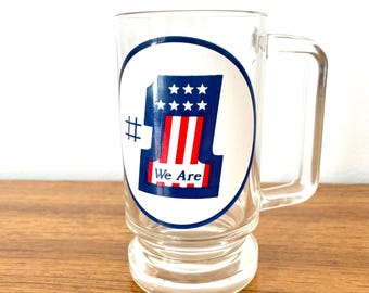 Vintage 1970s Evel Knievel Stein: "We Are #1" Patriotic Mug