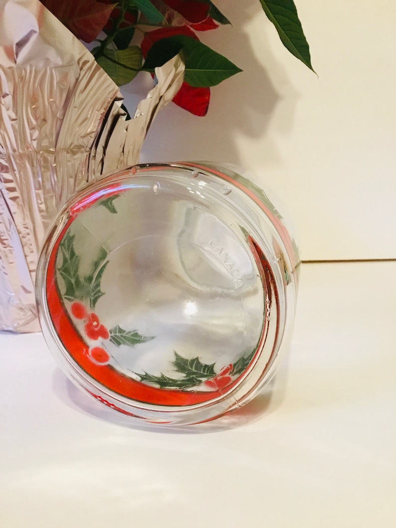 Libbey of Canada Christmas Juice Carafe Libbey Holly and Berries Decanter