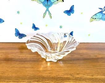 Vintage Mikasa Belle Epoque Centerpiece, 1980s Crystal Swirl Bowl New In Box