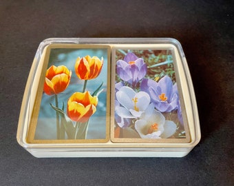 Vintage Floral Bridge Playing Cards, Freesia and Tulip Double Deck Cards, Congress Floral Playing Card Decks