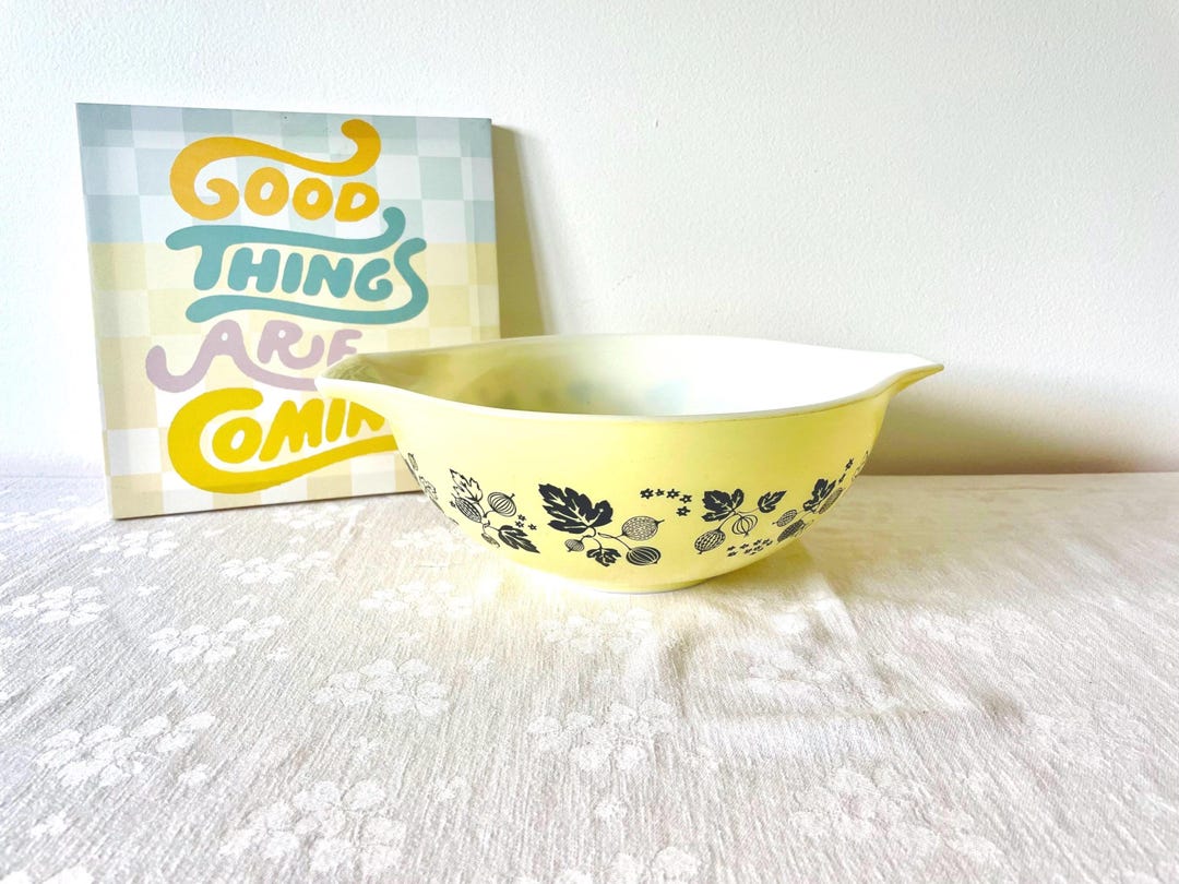 Vintage Pyrexグーズベリー シンデレラミキシングボウルセット 美品 ヴィンテージイエロー PYREX グースベリー シンデレラ 444 ミキシング