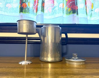 Vintage Aluminum Coffee Percolator - 20 Cup Camping Pot