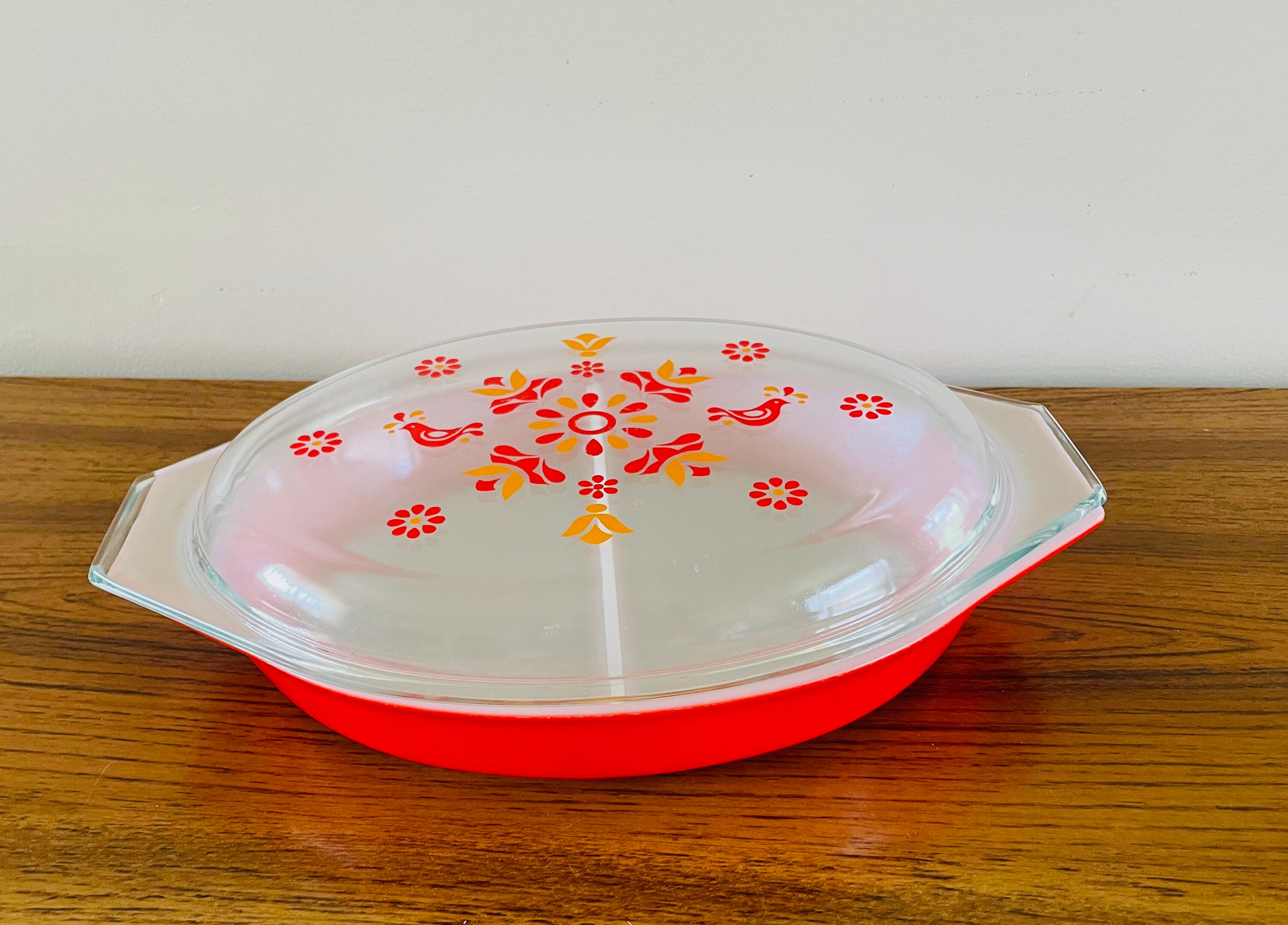Pyrex Friendship Divided Baking Dish Red Friendship Pyrex Cinderella Casserole Pyrex Friendship Duet Divided Dish