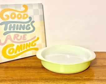 1950s PYREX 221, Lime Green Round Cake Pan | Glass Ovenware | 8.75" Diameter, 2" Deep - Midcentury Collectible Gift