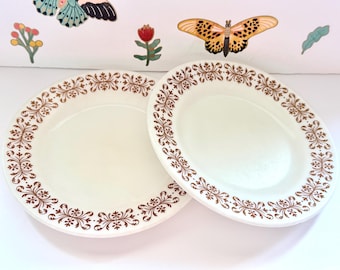 2 PYREX Tableware Copper Filigree Tableware Luncheon Plates