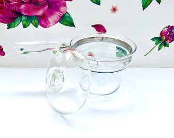 Pyrex Flameware, Mid Century Modern Double Boiler Insert | Clear Glass, Made In USA | 1.5-Quart, 5.25-Inch Tall