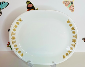 Corelle Butterfly Gold  12" Platter, Corning Butterfly Gold Large Platter, Large Corning Ware Butterfly Gold Serving Tray