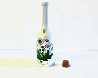 Portmeirion Botanic Garden Vinegar Cruet, Daisy Pattern (Cork Stopper)