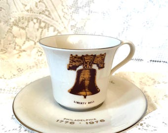 Ridgewood 1976 American Bicentennial Walter J. Seibold Liberty Bell Cup & Saucer