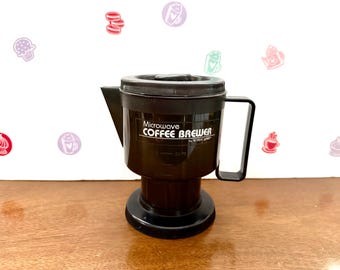 Microwave Percolator, Vintage 1980s Nordic Ware Brewer | Plastic Coffee Pot | 2-5 Cup, 7 Inch