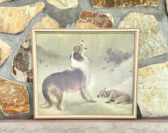 Large Framed Lithograph 'Shepherd's Call' August Friedrich Schenck, Albrecht Schenck 'Found' Numbered Print By Giant Photos, G.P. 158 LITHO