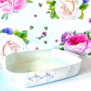 Grote rechthoekige Corning Shadow Iris-ovenschotel, Corelle Shadow Iris-braadpan, Shadow Iris Corning Ware-braadpan, Shadow Iris Corning A-21-B