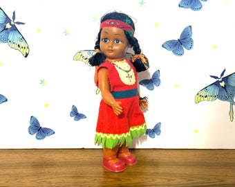 Mid-Century Native American 11.5" Plastic Doll