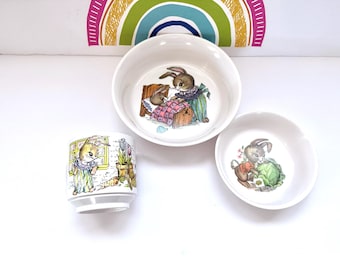 3 Piece Peter Rabbit Melamine Oneida Baby Dish Set