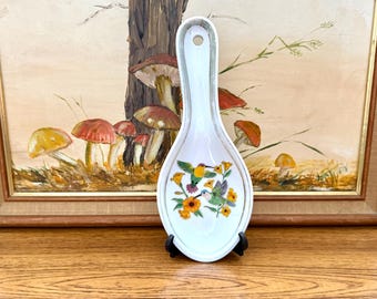 Limoges Spoon Rest: Hummingbird Motif Porcelain (Vintage Kitchen)