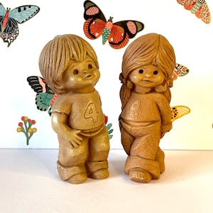 Pair Vintage FannyKins Bill Mack Figurines, Boogey FannyKin, Be-Bop FannyKin, 2 Bill Mack FannyKins Figurines
