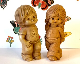 Pair Vintage FannyKins Bill Mack Figurines, Boogey FannyKin, Be-Bop FannyKin, 2 Bill Mack FannyKins Figurines