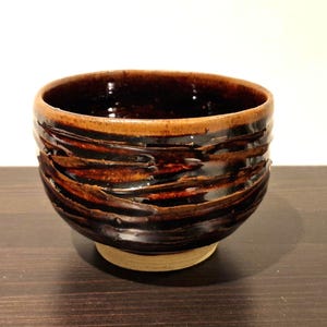 Tenmoku chawan teabowl for the Japanese tea ceremony, making matcha