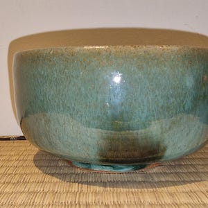 Green Chawan teabowl for the Japanese tea ceremony, making matcha