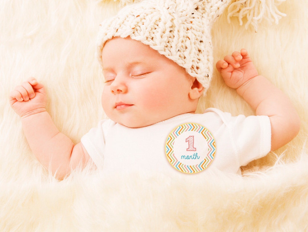 Printable Pastel Colors Baby Months Stickers Labels Newborn Etsy