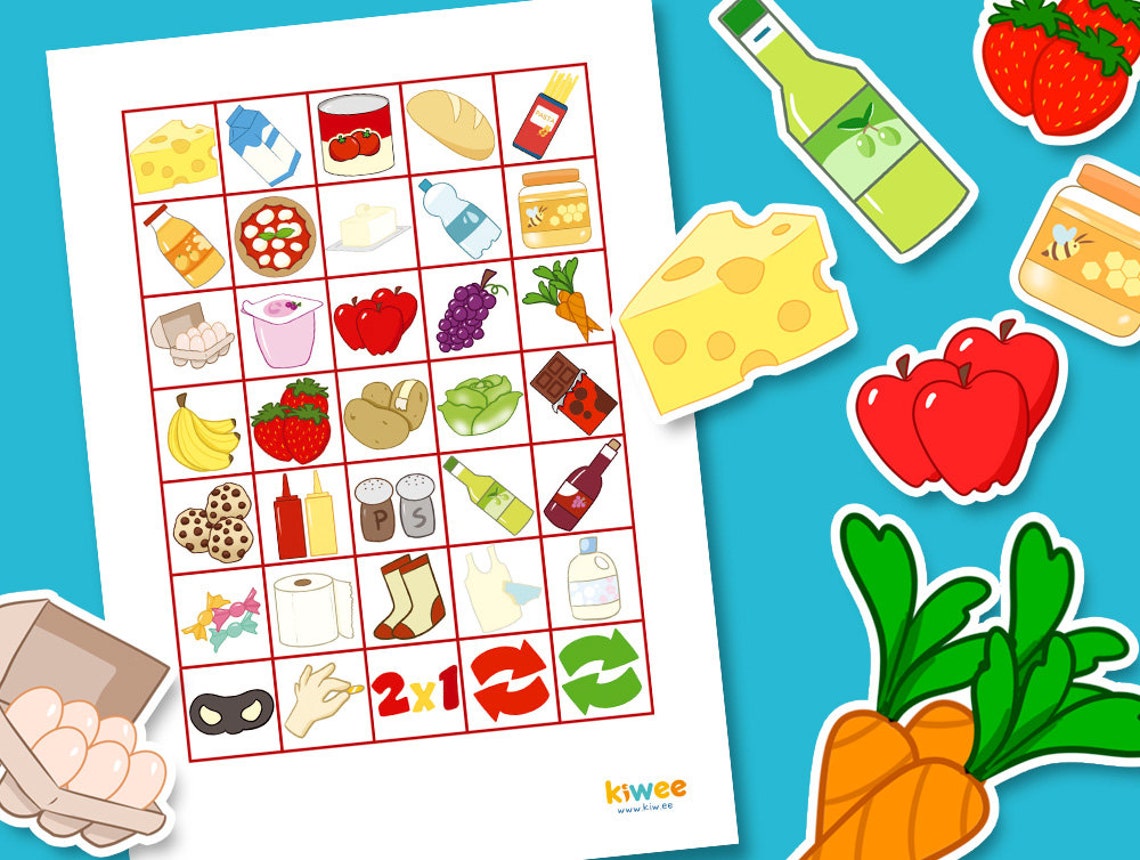 Printable Board Game Shopping List Preschool, Kindergarten, Primary School, Family Night, Family