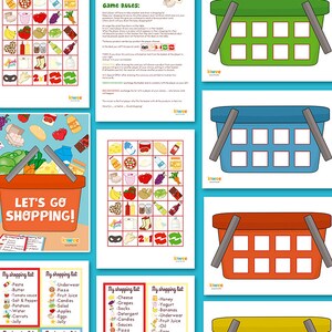 Printable Board Game Shopping List Preschool, Kindergarten, Primary ...