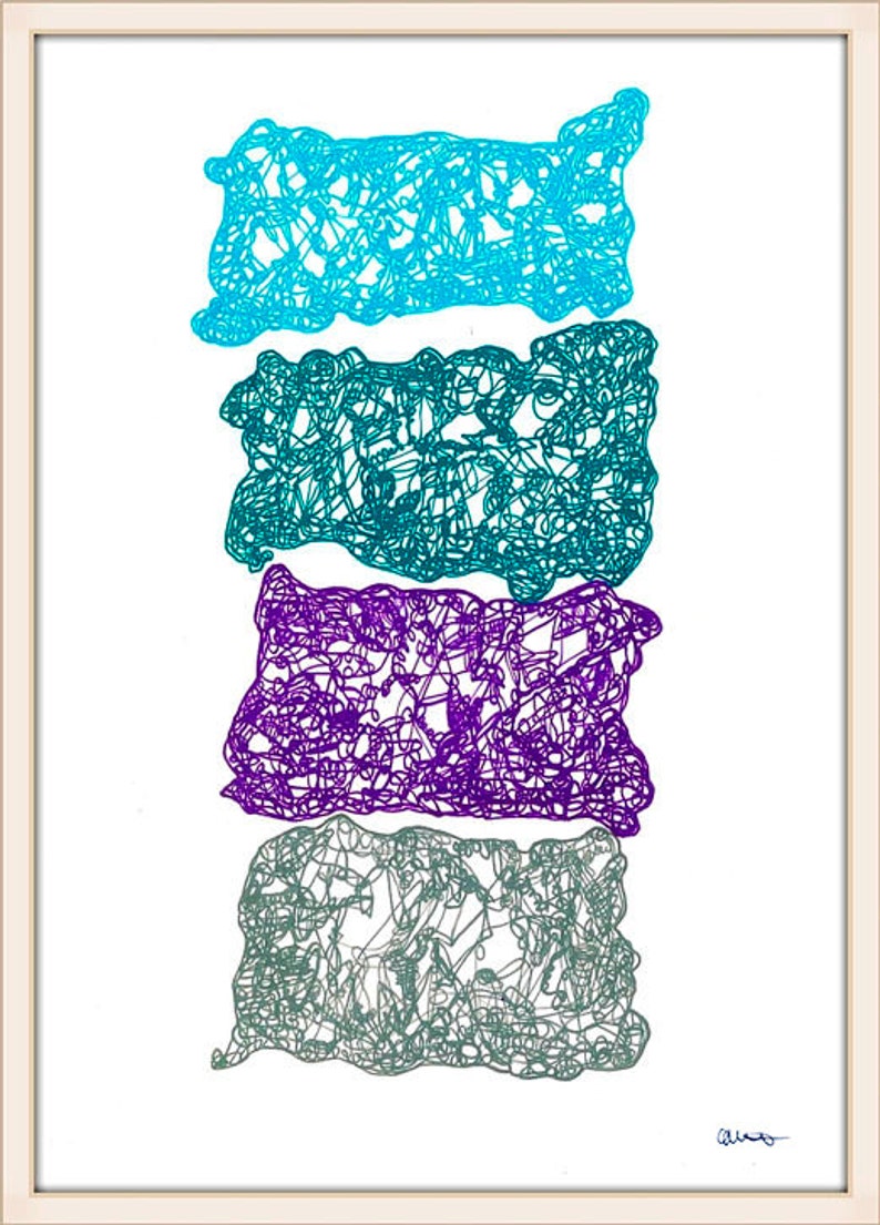 Origianl Abstract Art, Abstract Pen Drawing