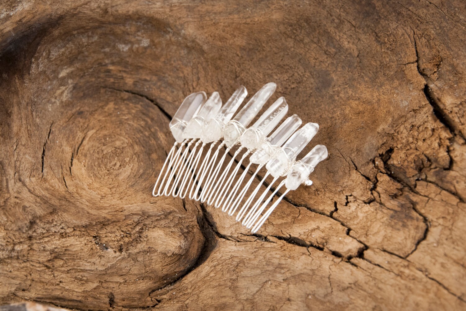 Bridal Hair Accessory Raw Crystal Hair Comb Crystal Quartz Etsy Australia