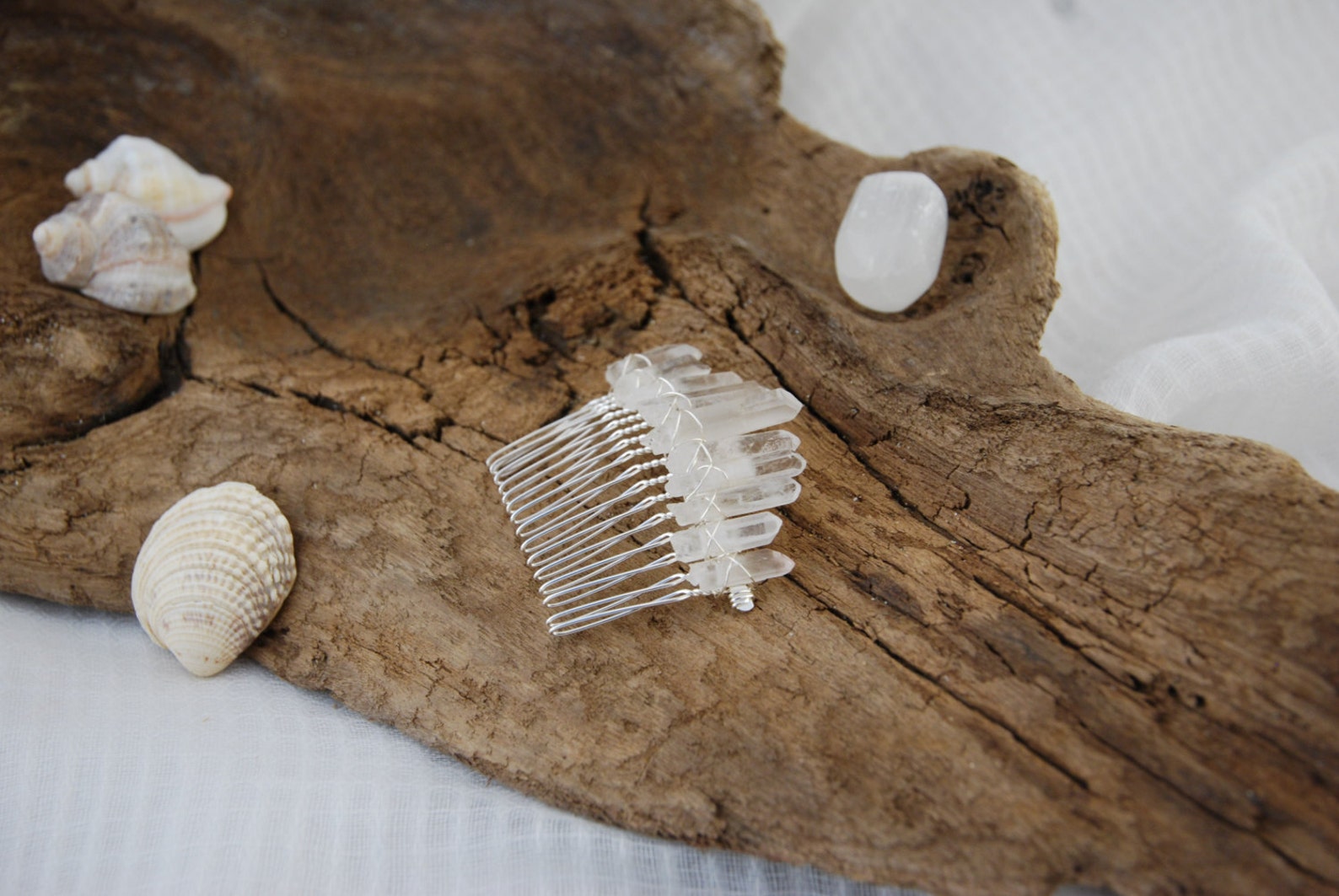 Bridal Hair Accessory Raw Crystal Hair Comb Crystal Quartz Etsy Australia