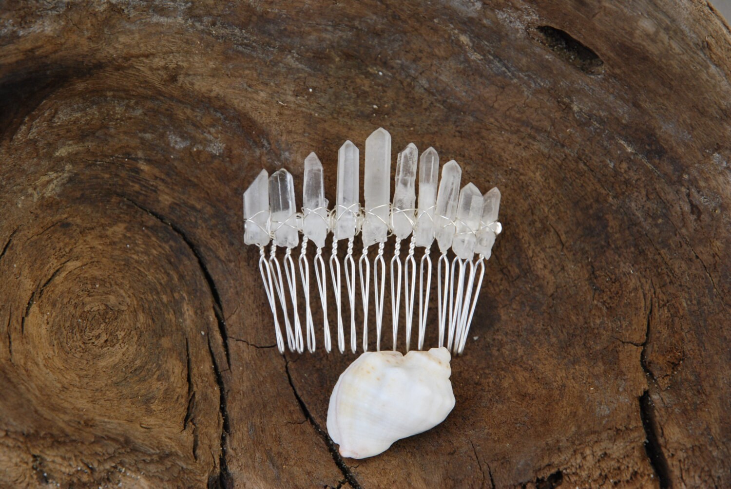 Bridal Hair Accessory Raw Crystal Hair Comb Crystal Quartz Etsy Australia