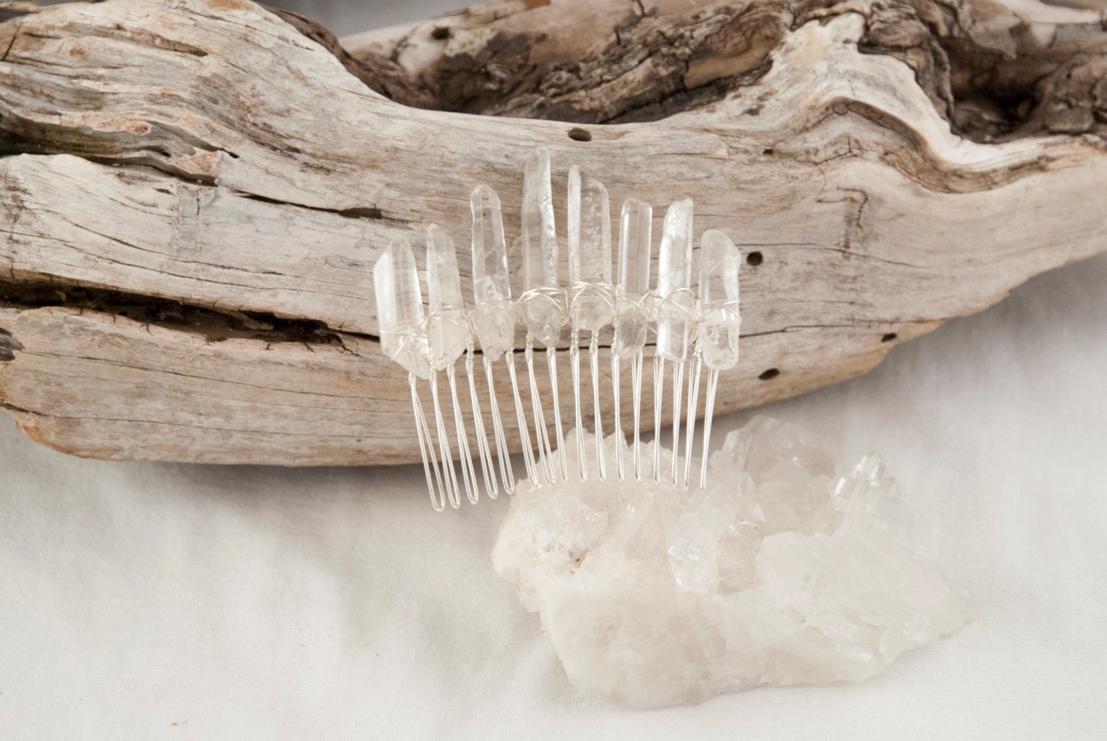 Bridal Hair Accessory Raw Crystal Hair Comb Crystal Quartz Etsy Australia
