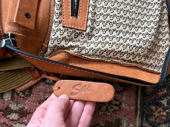 Vintage British Tan Leather Satchel — Brown Leath… - image 15